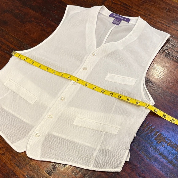 Ralph Lauren Collection White Cotton Viscose Vest size 4 - Picture 9 of 12